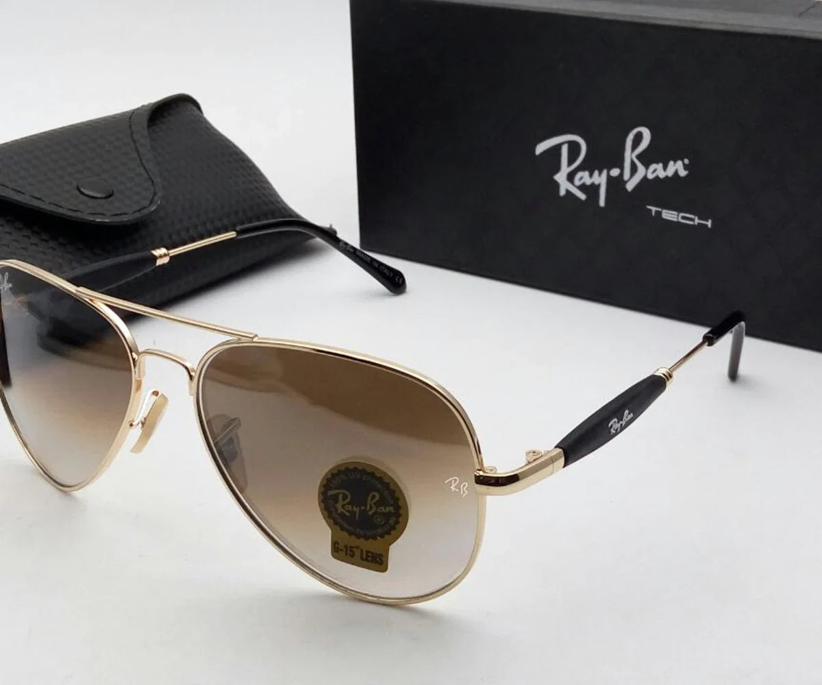 Genz New Oval Brown Shade & Gold Trendy Hot Sunglasses
