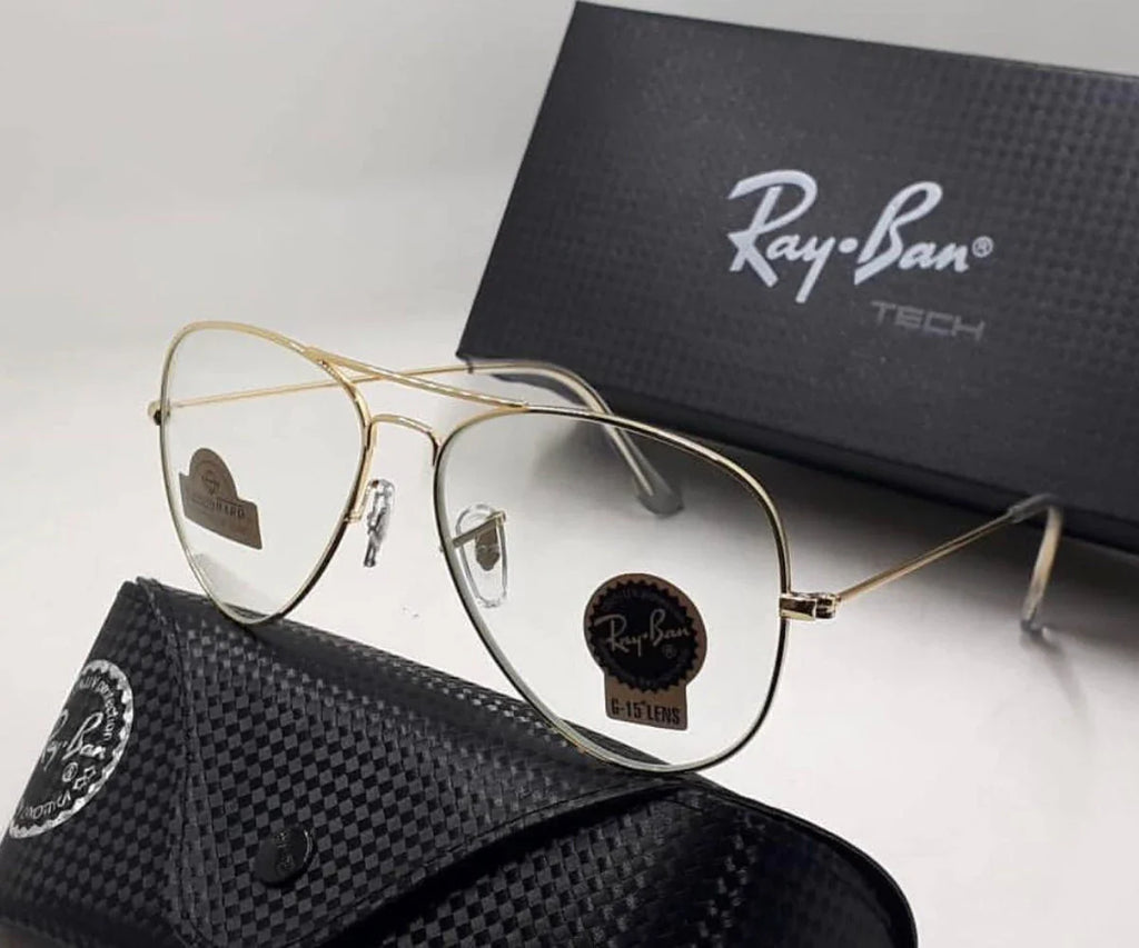 New Clear & Gold Men Sunglasses