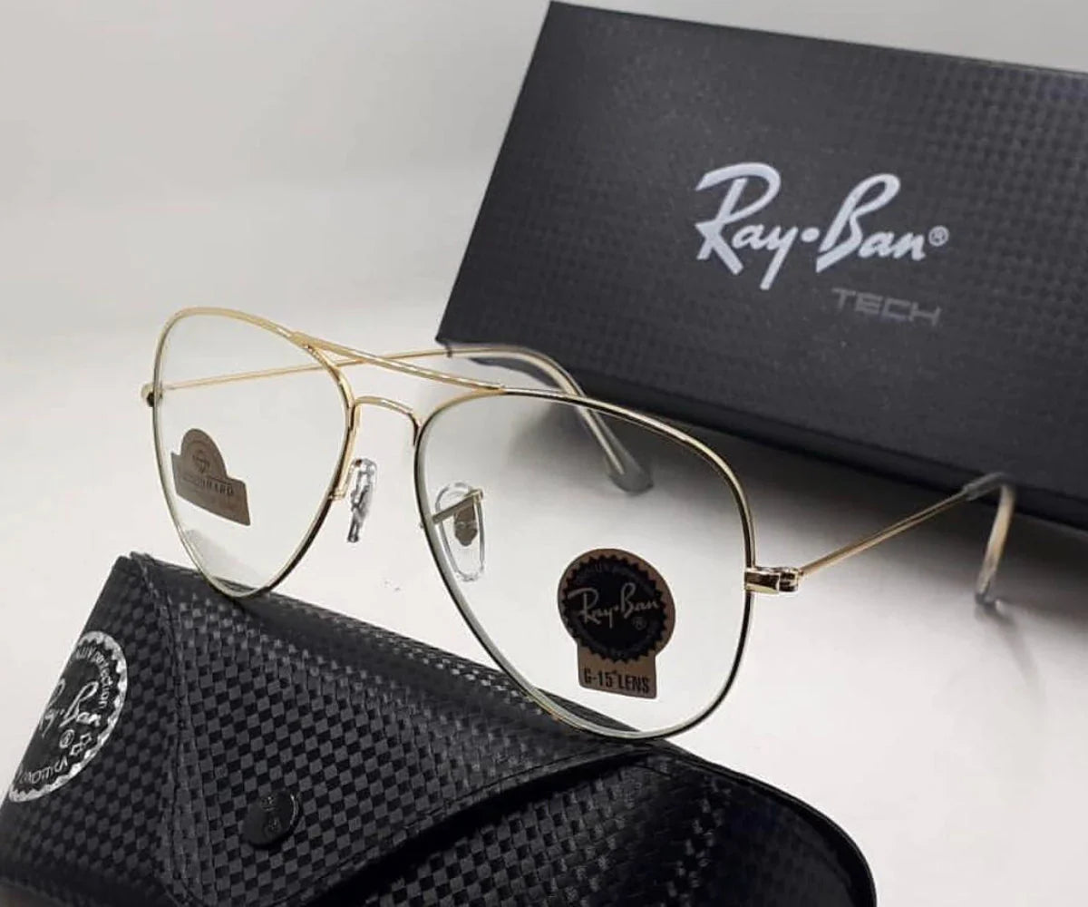 New Clear & Gold Men Sunglasses