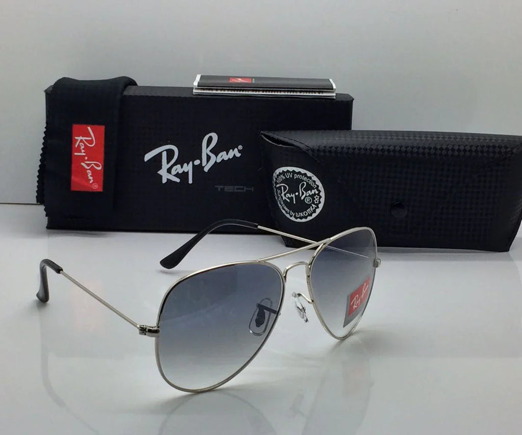 UV Protected Blue Shade & Silver Sunglasses